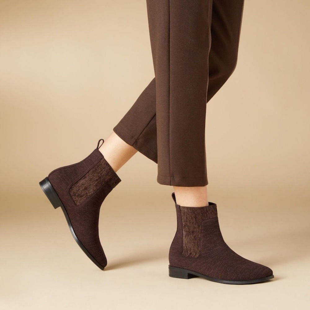 VIVAIA Water-Repellent Square Toe Boots Dark Chocolate‎ size  EU/39 US/8